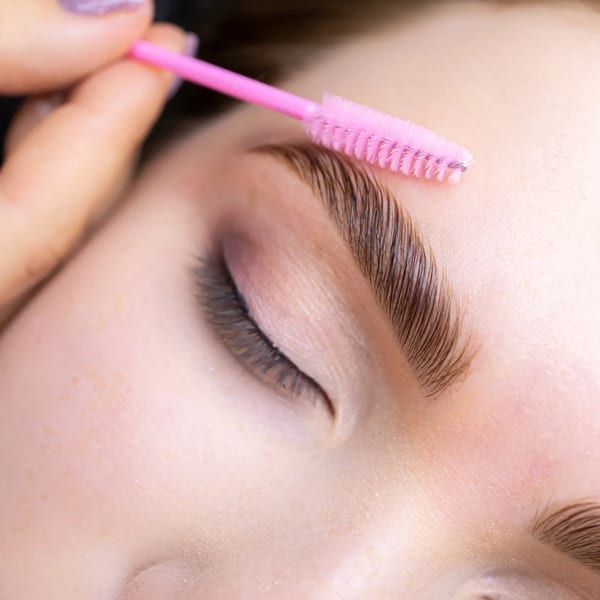 Brow lamination treatment close up